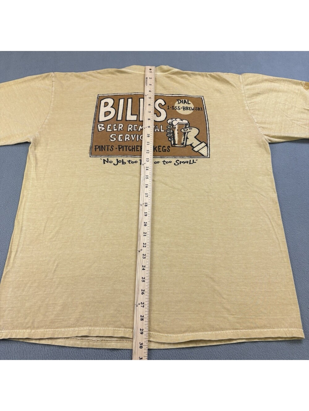 Vintage Bills Beer Removal Service Humor Joke T Shirt XL Beer Dyed - Picture 7 of 7